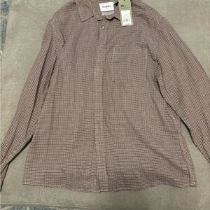 Goodfellow & Co Red and Black Casual Button Down Shirt